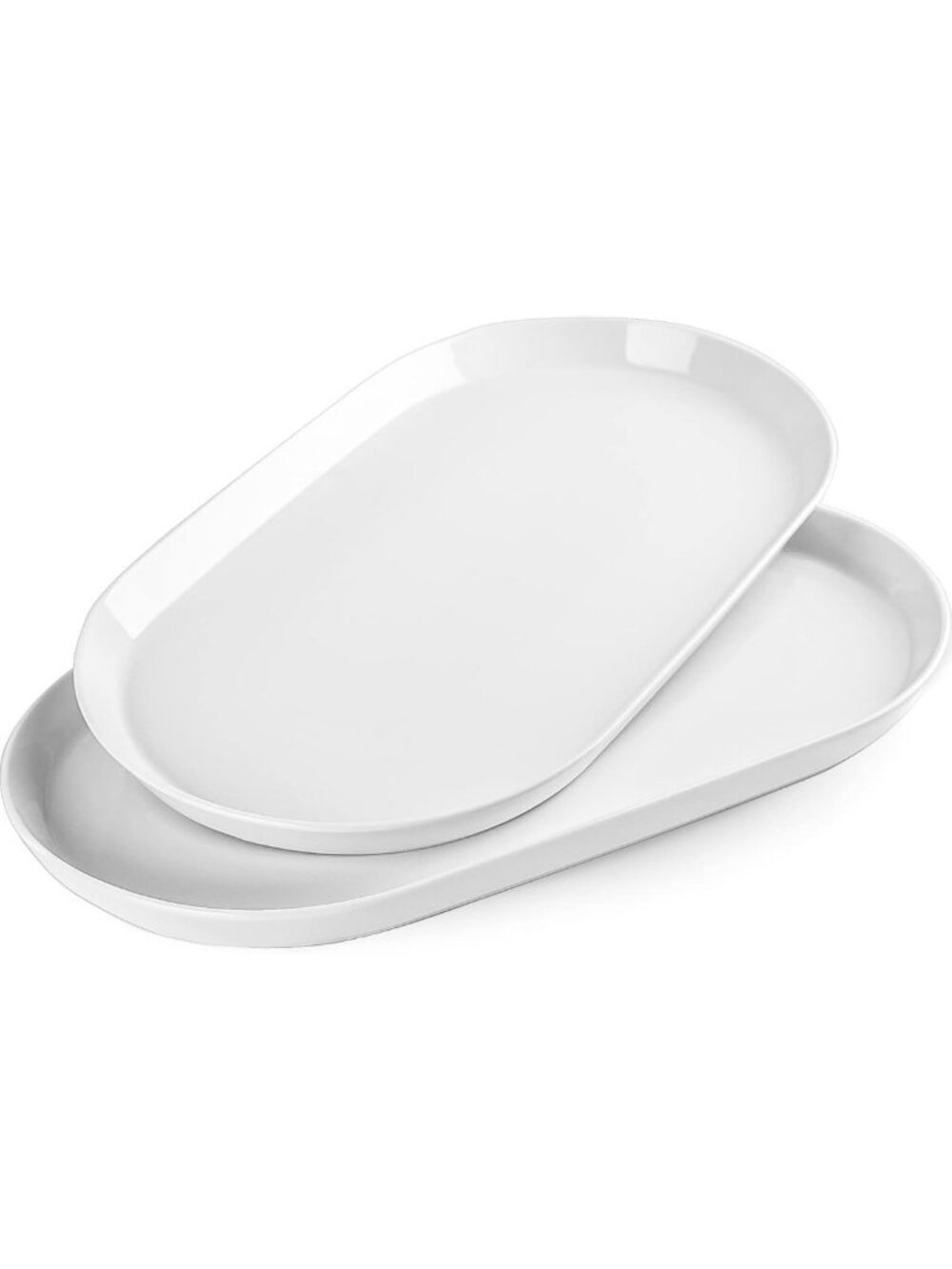 Large Oval Ceramic Serving Platters - White Turkey Tray Set for Entertaining